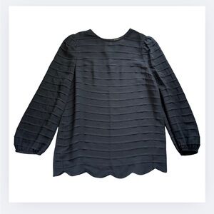 Tory Burch 100% Silk Scallop-Hem Blouse